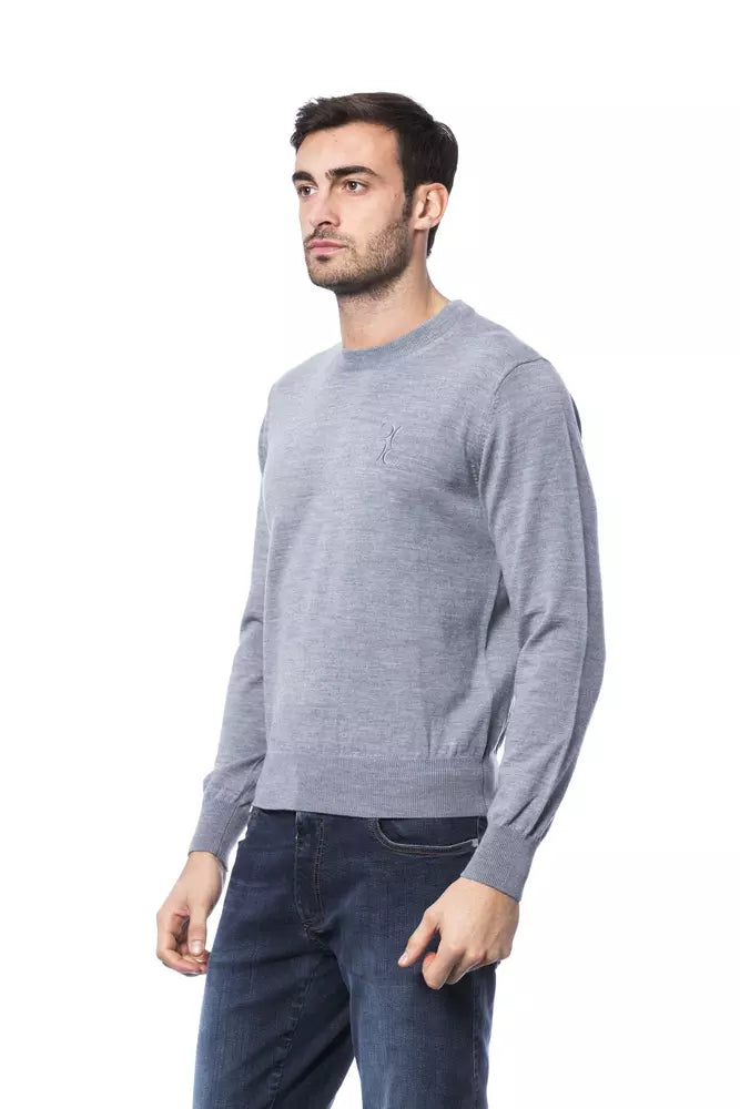 Pull homme en laine mérinos grise de la collection couture italienne Billionaire
