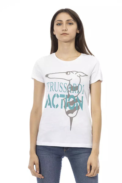 Trussardi Action Weißes Baumwoll-T-Shirt