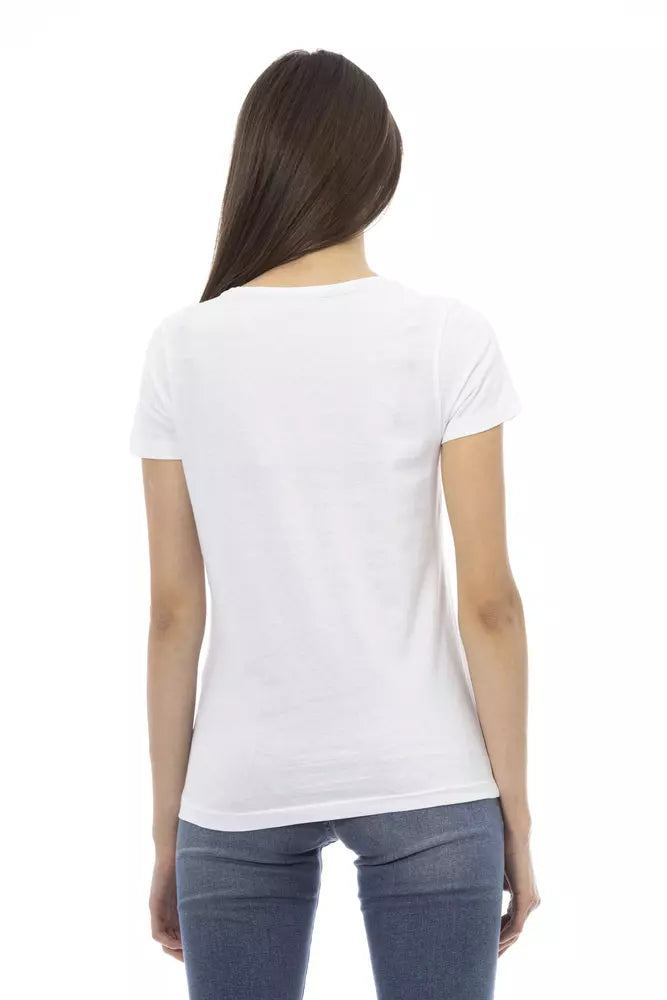 T-shirt blanc imprimé Trussardi Action Chic : un indispensable de la garde-robe estivale