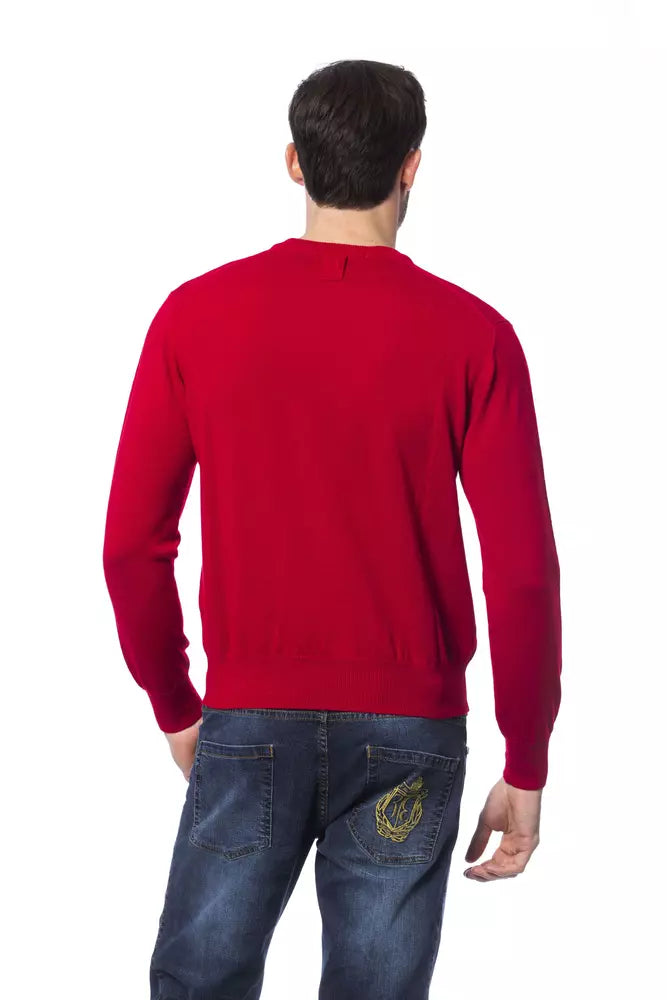 Milliardärs-Pullover aus italienischer Haute Couture, roter Merinowollpullover