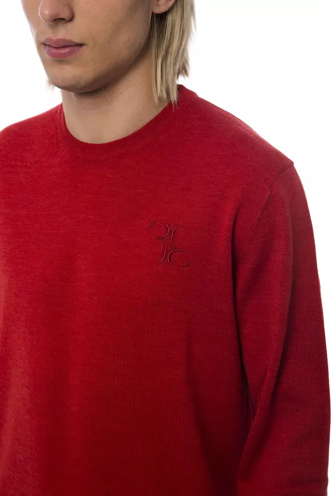 Milliardärs-Pullover aus italienischer Haute Couture, roter Merinowollpullover