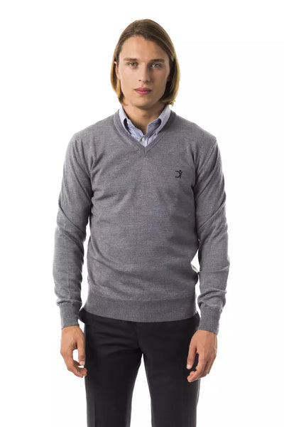 Uominitaliani Grauer Pullover aus Merinowolle