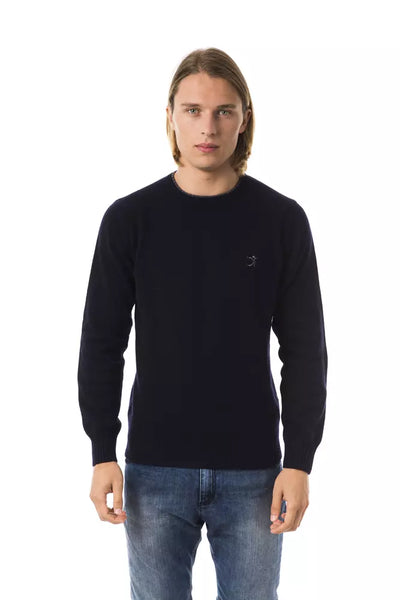 Uominitaliani Blauer Wollpullover