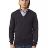Uominitaliani Pull homme en laine mérinos gris