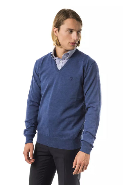 Herrenpullover aus blauer Merinowolle von Uominitaliani