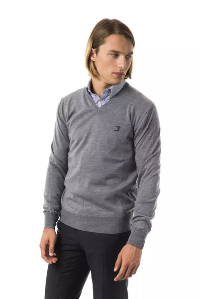 Uominitaliani Grauer Pullover aus Merinowolle