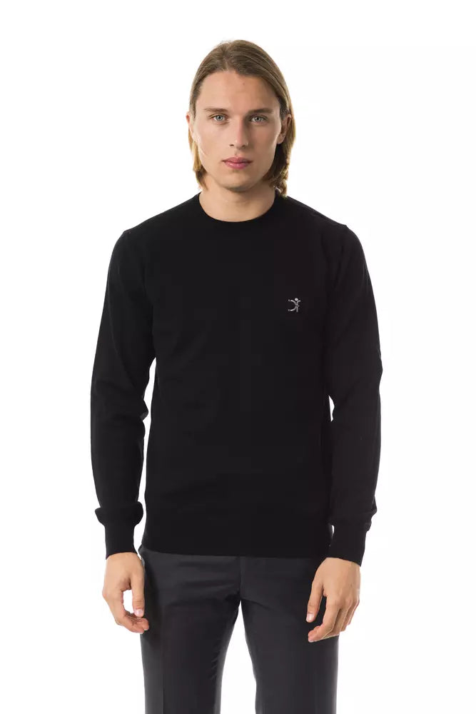 Uominitaliani Pull homme en laine mérinos noir