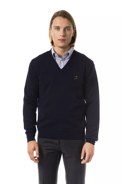 Herrenpullover aus blauer Merinowolle von Uominitaliani