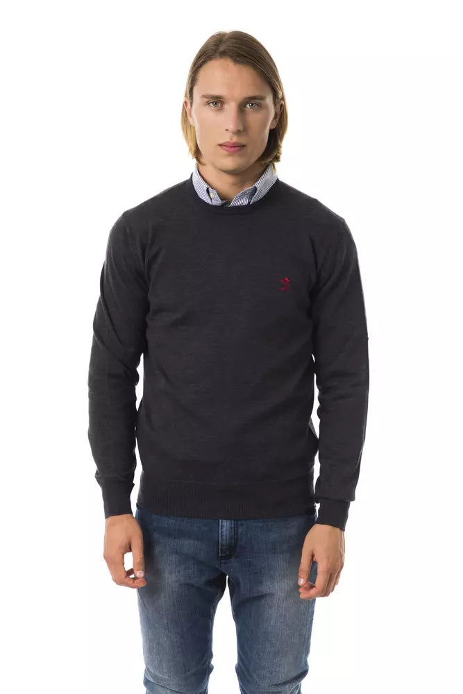 Pull homme en laine mérinos gris Uominitaliani