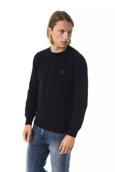 Uominitaliani Blauer Wollpullover