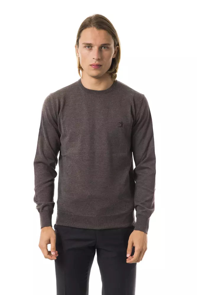 Uominitaliani Pull homme en laine mérinos gris