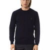 Pull homme en laine mérinos bleu Uominitaliani