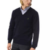 Uominitaliani Blue Merino Wool Men Sweater
