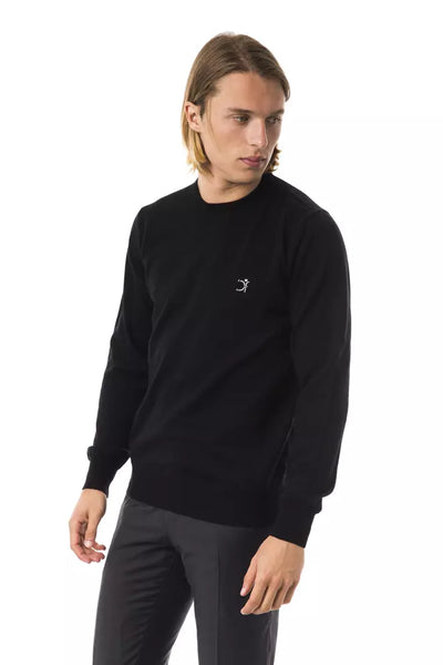 Uominitaliani Black Merino Wool Men's Sweater