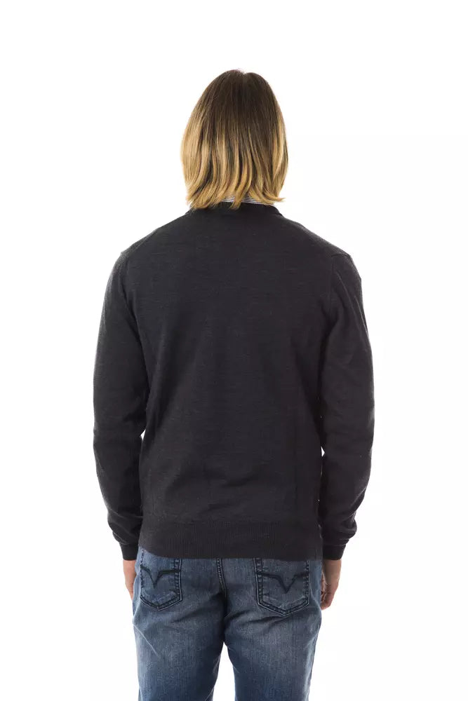 Uominitaliani Pull homme en laine mérinos gris