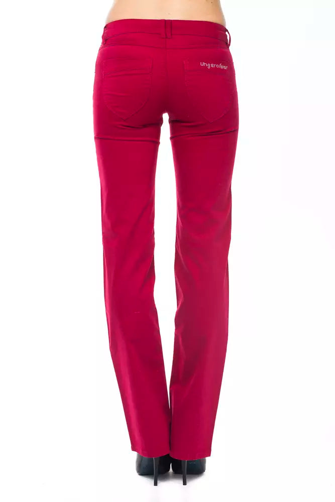 Pantalon femme Ungaro Fever en coton rouge