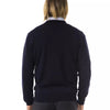 Uominitaliani Blue Merino Wool Men Sweater