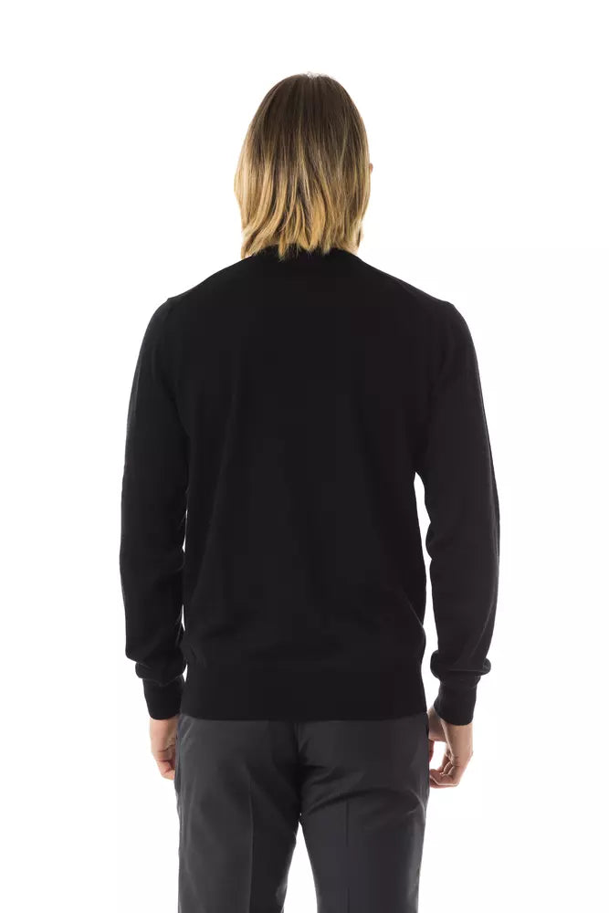 Uominitaliani Pull homme en laine mérinos noir