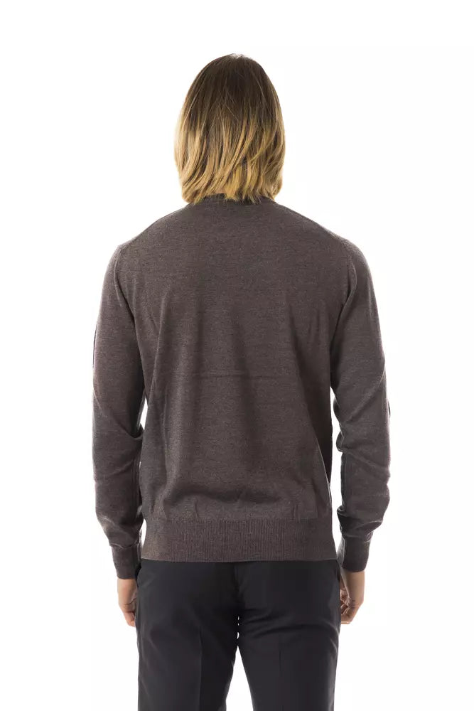 Uominitaliani Pull homme en laine mérinos gris