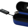 Dolce & Gabbana Blue Leather Silver Metal Logo Airpods Case