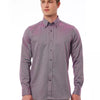 Bagutta Burgundy Cotton Men Shirt