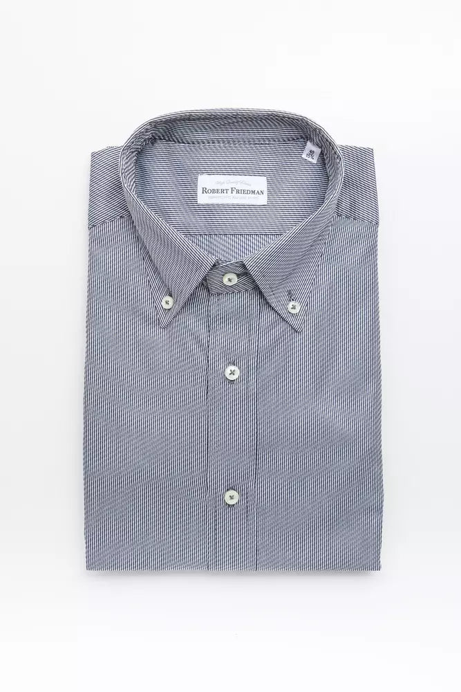 Robert Friedman Blue Cotton Men's Shirt