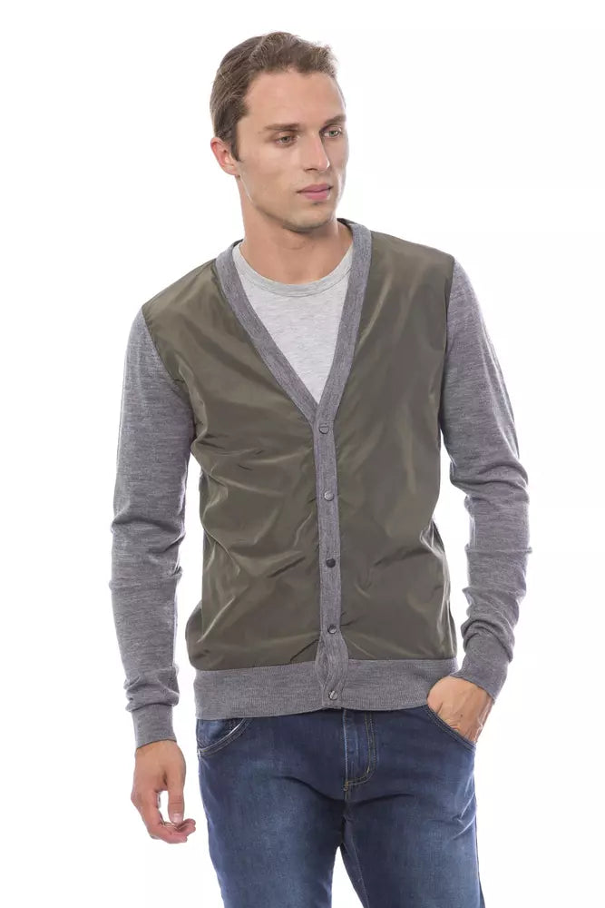 Cardigan en laine grise Verri pour homme