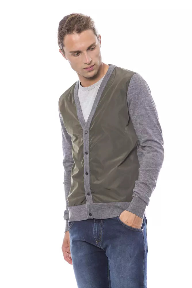 Cardigan en laine grise Verri pour homme