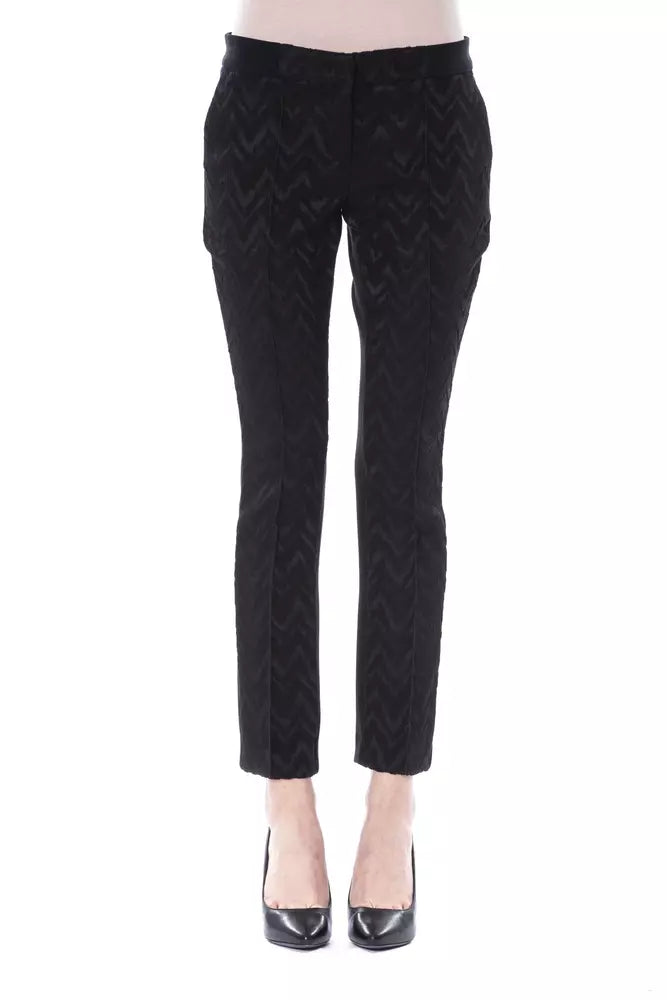 Pantalon femme en acrylique noir BYBLOS
