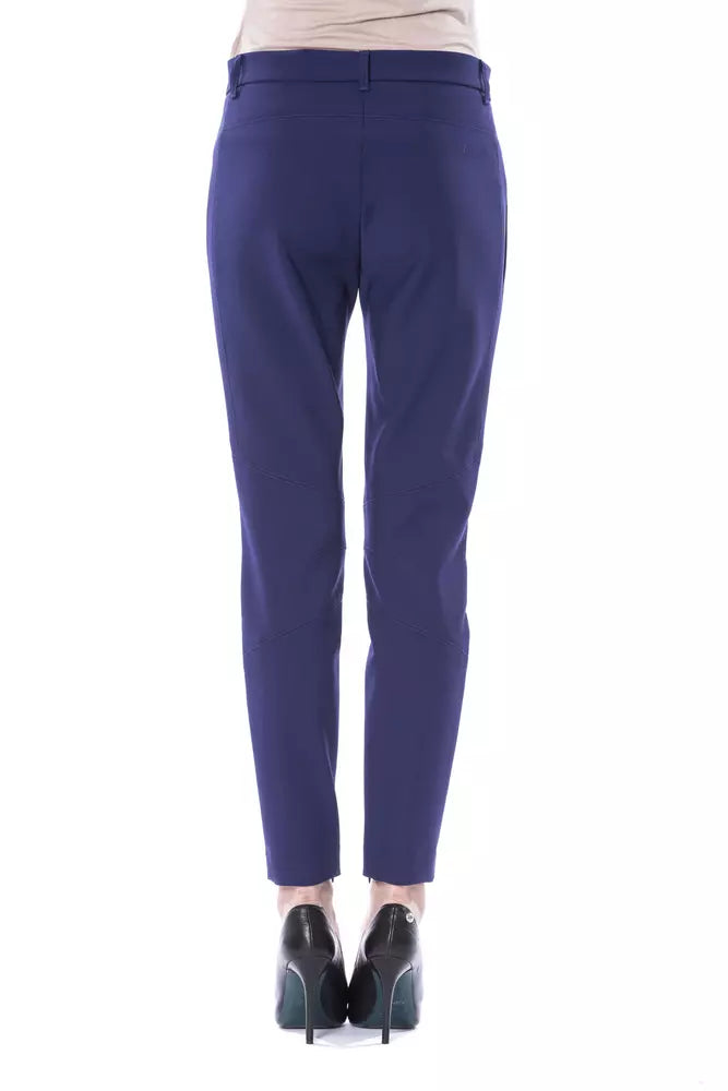 BYBLOS Blue Polyester Women's Slim-Fit Pant