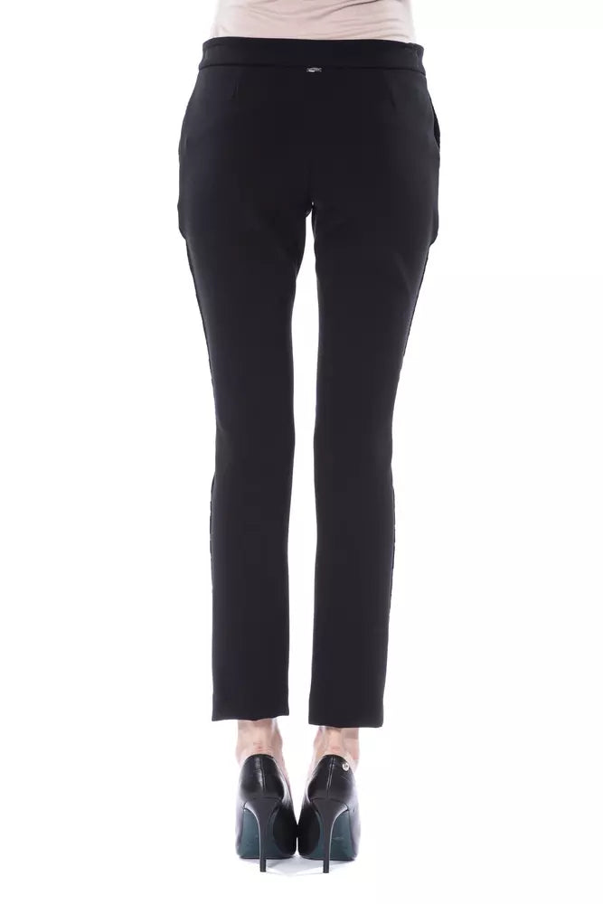 Pantalon femme en acrylique noir BYBLOS