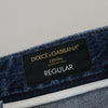 Dolce &amp; Gabbana Blaue zerfetzte Herren-Jeans aus Baumwolle
