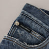 Dolce &amp; Gabbana Blaue zerfetzte Herren-Jeans aus Baumwolle