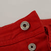 Dolce & Gabbana Red Cotton Straight Fit Men Denim Jeans