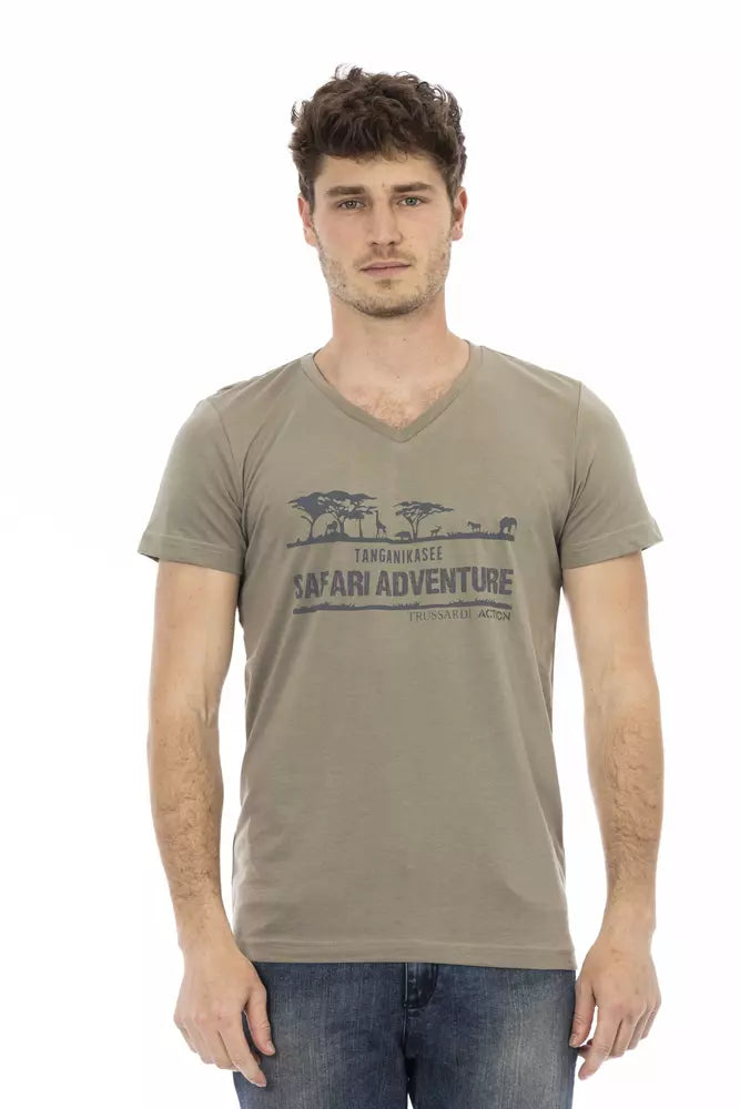T-shirt Trussardi Action en coton marron pour homme
