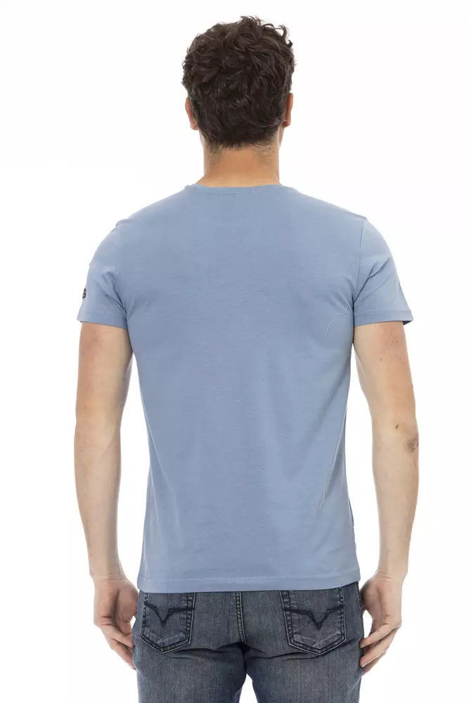 Trussardi Action Hellblaues Baumwoll-T-Shirt