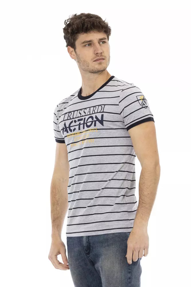 T-shirt Trussardi Action en coton gris pour homme