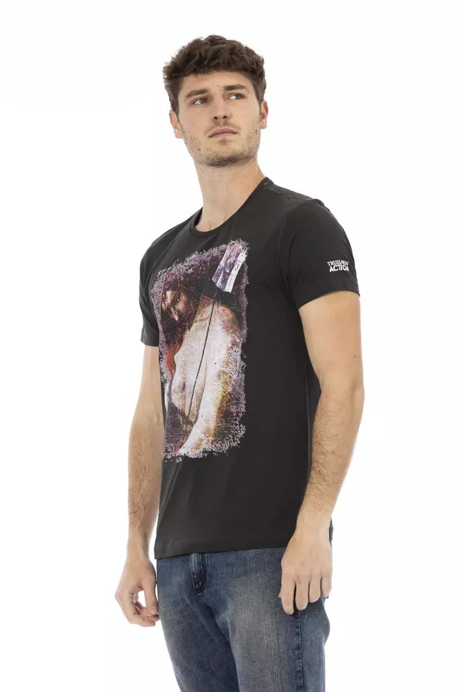 T-shirt Trussardi Action en coton noir pour homme