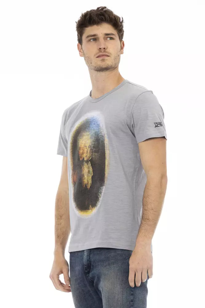 T-shirt Trussardi Action en coton gris pour homme