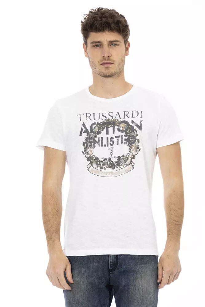 Trussardi Action Weißes Baumwoll-T-Shirt