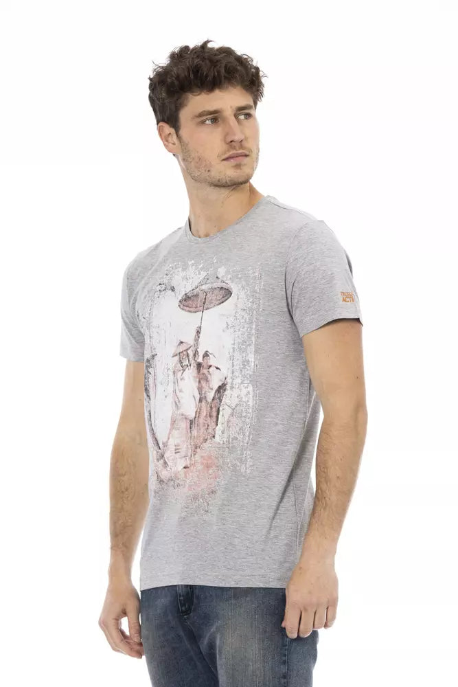 Trussardi Action Graues Baumwoll-T-Shirt