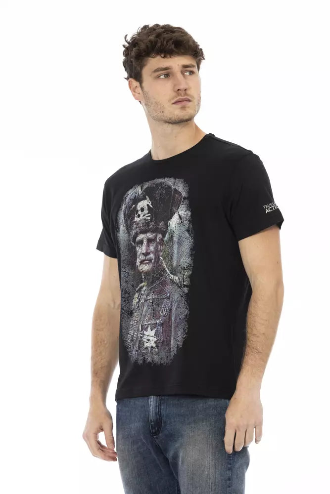 T-shirt Trussardi Action en coton noir pour homme