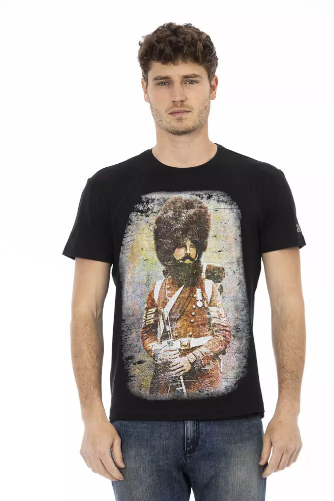 Trussardi Action Schwarzes Baumwoll-T-Shirt