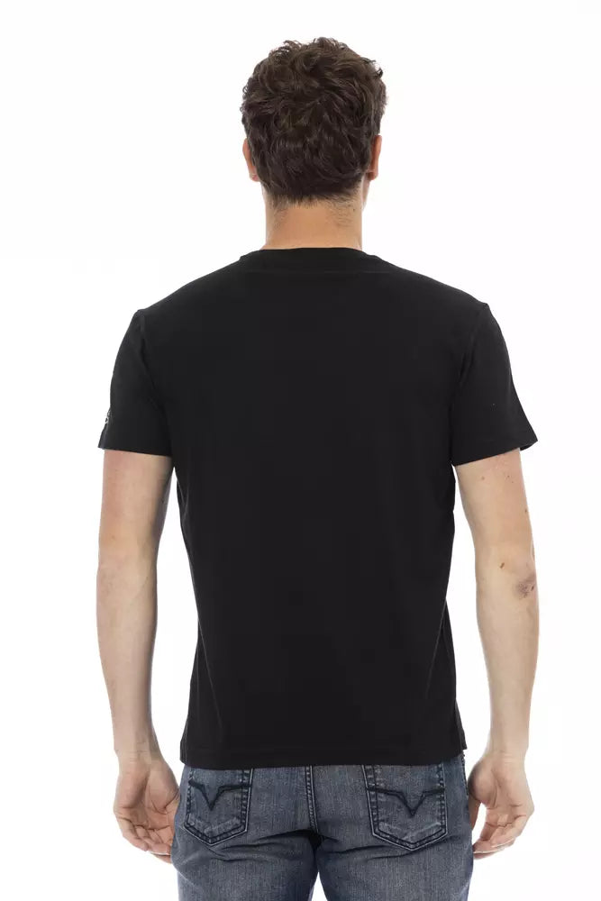 Trussardi Action Schwarzes Baumwoll-T-Shirt