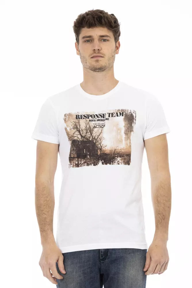 T-shirt Trussardi Action en coton blanc pour homme