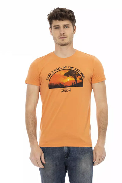 T-shirt Trussardi Action en coton orange pour homme
