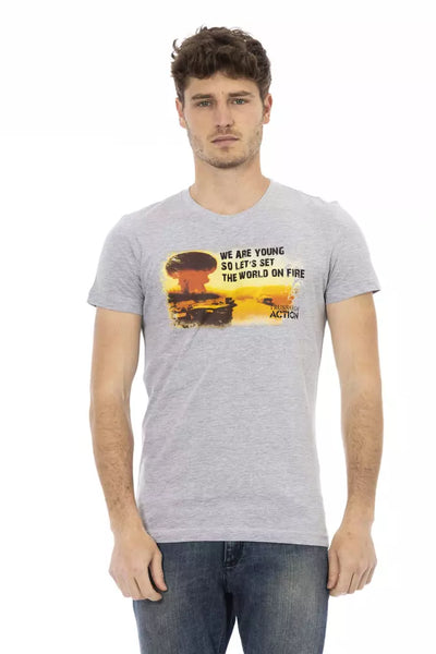 T-shirt Trussardi Action en coton gris pour homme