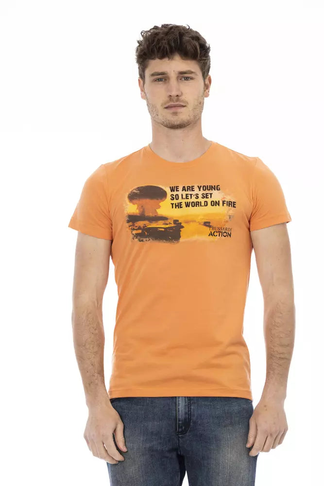 T-shirt Trussardi Action en coton orange pour homme