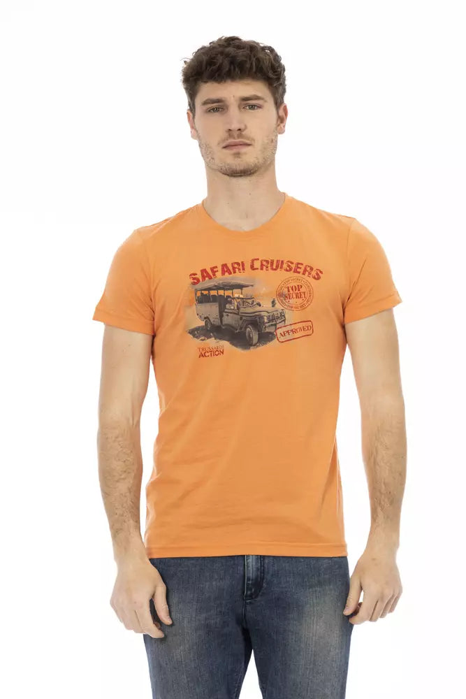 T-shirt Trussardi Action en coton orange pour homme