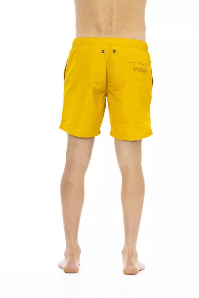 Short de bain Bikkembergs jaune en polyester pour homme